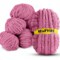 8 Rolls Chunky Chenille Yarn for Crocheting - Jumbo 7 Weight (27 yds, 8 oz Each Skein), Bulky Thick Crochet Knit Blanket Chunky Yarn for Hand Knitting